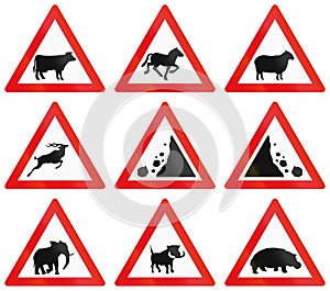 Collection of Botswana Road Signs