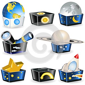 Collection of boxes - astronomy