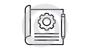 Collection briefcase with gear 3d isolated on white background