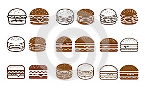Collection of Burgers and sandwiches Logo