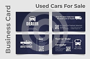 Collection business card of autodealer with contacts for communications and place for text vector