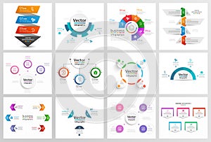 Collection of business infographic with options  parts  steps