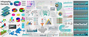 Collection business infographics elements