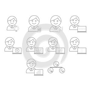 Business people icon set photo