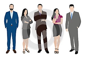Collection of business people illustrations in different poses