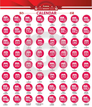 Collection of calendar icons