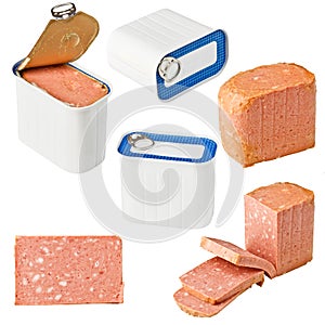 Collection of canned meat