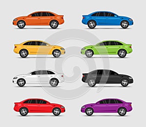 Collection of car in different colors