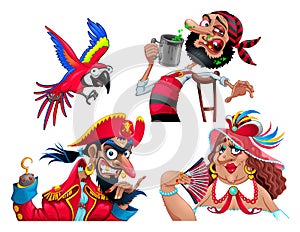 Collection of cartoon pirates