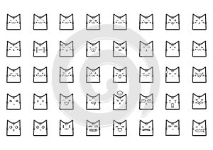 collection of cat expressions. Vector illustration decorative design