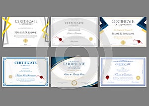 Collection of Certificate retro design template
