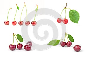 Collection of Cherry isolated on a white background