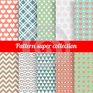 Collection of Chic Vector Seamless patterns photo