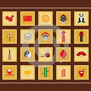 collection of chinese icons. Vector illustration decorative design
