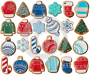 Collection of Christmas gingerbread cookies