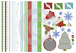 Collection of christmas scrapbook decors