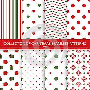 Collection of christmas seamless patterns