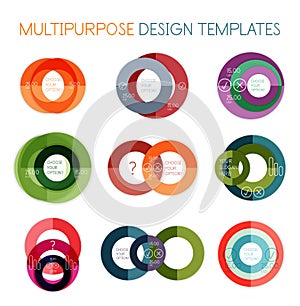 Collection of circle shaped multipurpose templates