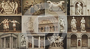 A Collection of Classical Sculptures and Architecture