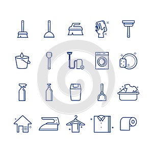 Collection of cleaning icons. Vector illustration decorative design