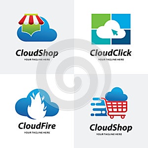 Collection of Cloud Shop Logo Template Design Template