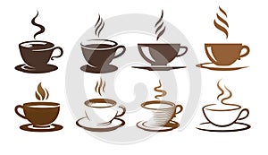 Collection of Coffee Cups Logo Vector