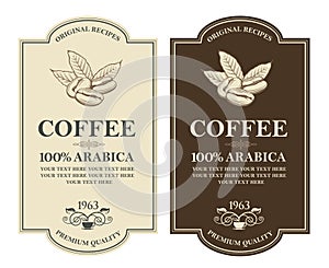 Coffee labels set