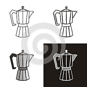 A collection of coffee maker in different styles