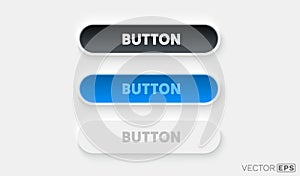 Collection of colored buttons, frame label, event web bar, buttons with color. Vector illustration