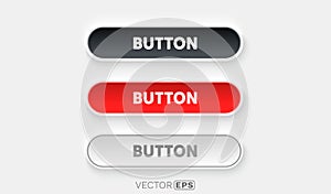 Collection of colored buttons, frame label, event web bar, buttons with color. Vector illustration