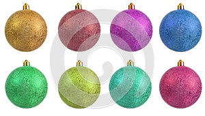 Collection of colored christmas ornament .