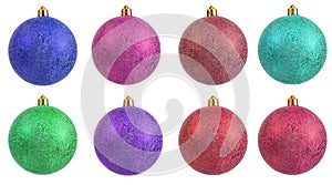 Collection of colored christmas ornament .