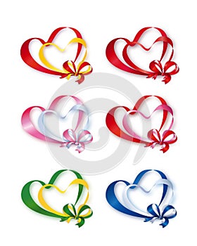 Collection of Colored Double Hearts