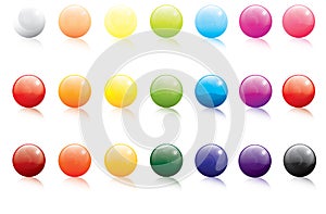 Collection of colored gel filled icon buttons