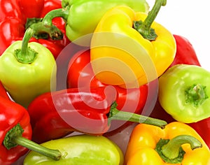 Collection of colored paprika isolated