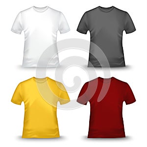 Collection of colored tshirts template photo
