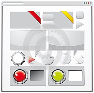 Collection of colored web elements