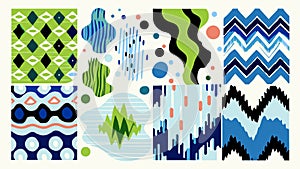 Collection of Colorful Abstract Geometric Patterns and Shapes