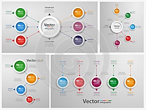 Collection of colorful abstract Infographic design