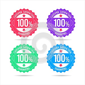 Collection of colorful badge customer satisfaction guaranteed