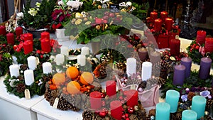 Collection of Colorful Christmas Wreaths with Advent Candles photo