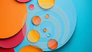 A collection of colorful circles on a blue background