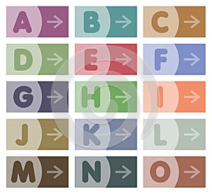 Collection of colorful direction symbols