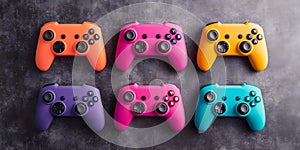 Collection of Colorful Game Controllers