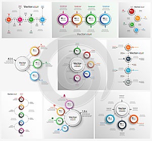 Collection of colorful infographic can be used for workflow layout, diagram, number options, web design