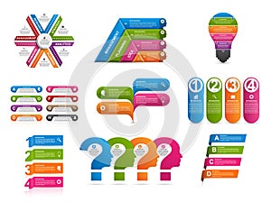 Collection of colorful infographics. Design elements.