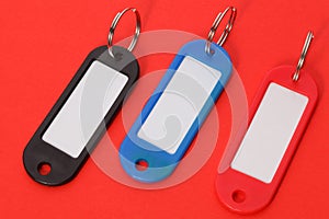 Collection of a colorful key fobs.