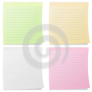 Collection of colorful line note papers