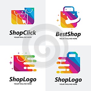 Collection of Colorful Online Shop Logo Template Design Template