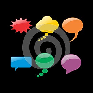 Set of colorful speech bubbles